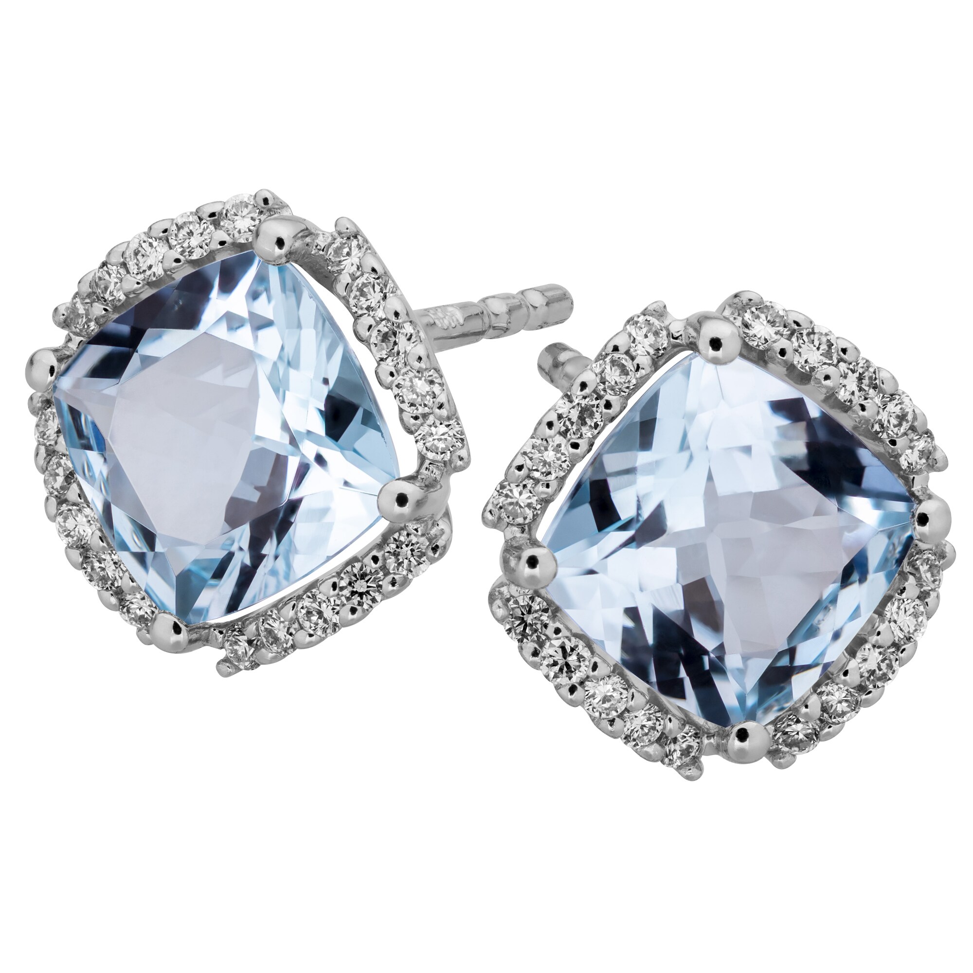 Orolino Ohrringe Gold 585 mit Blautopas (beh.) + 40 Brillanten zus. 0,16ct.