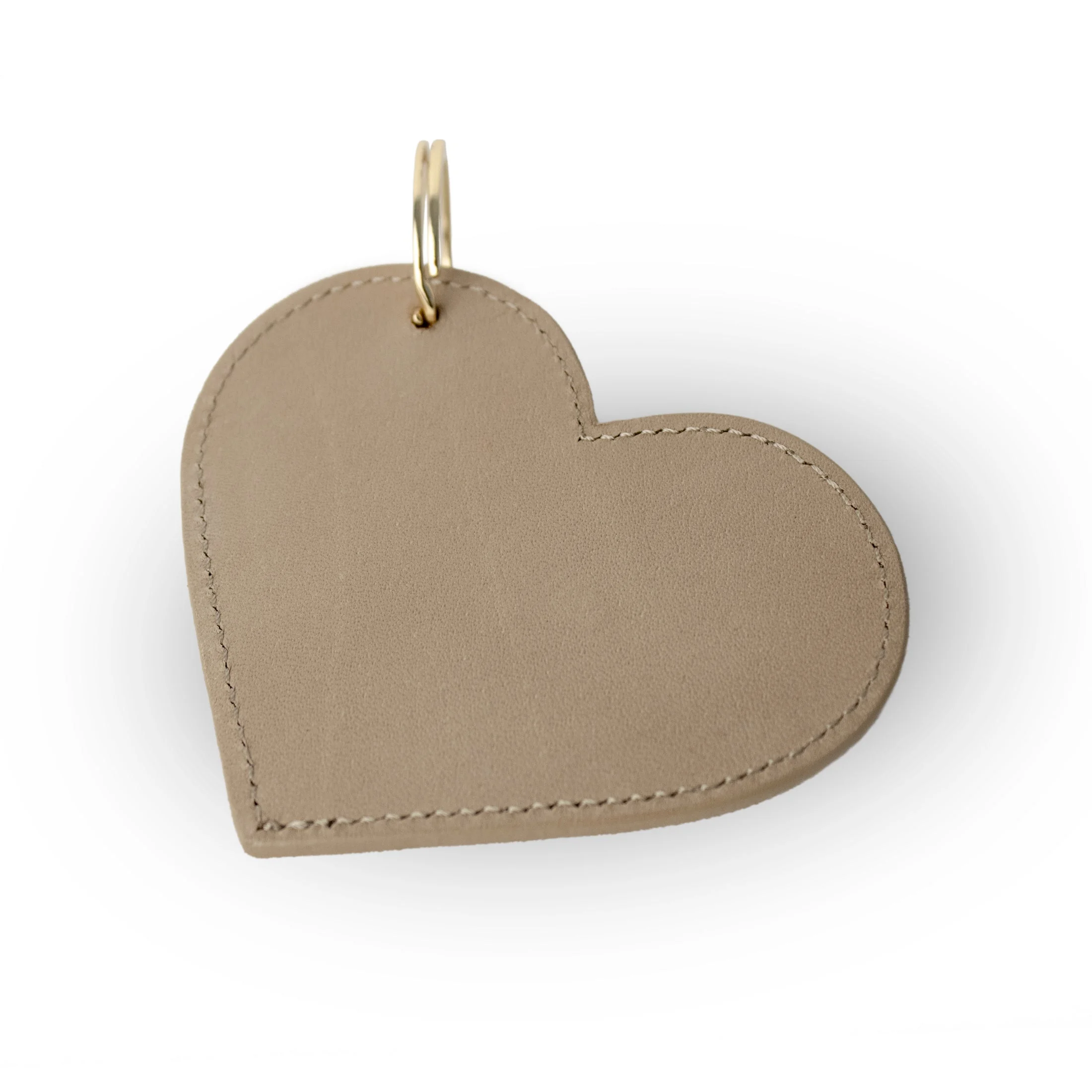 Porte-clé cœur en cuir | Beige