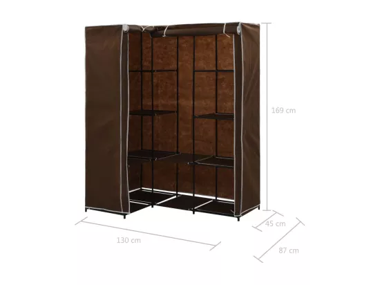 Garde-robe d'angle Marron 130x87x169 cm