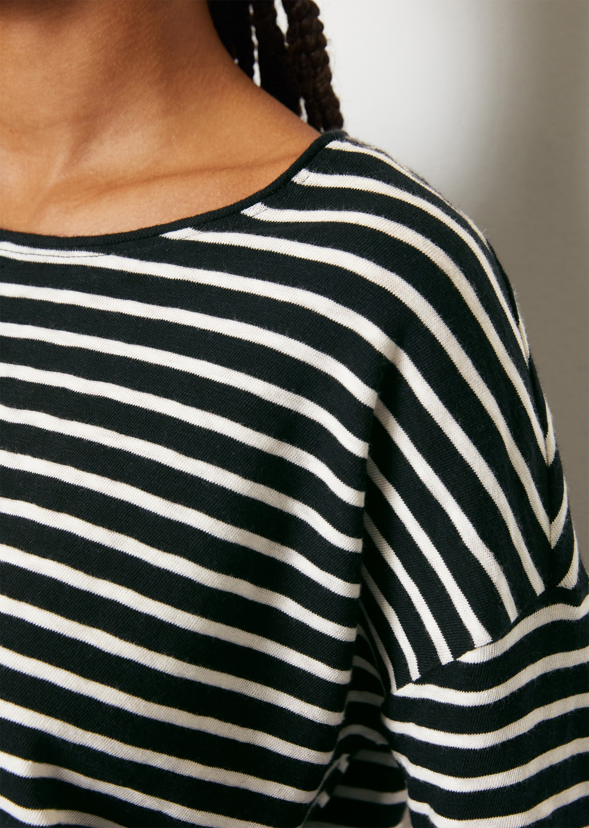 Gestreiftes Longsleeve oversize aus Heavy-Cosy-Slub-Jersey