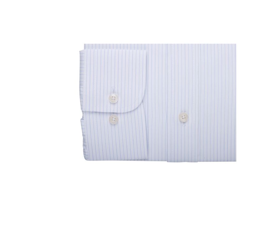Chemise popeline rayée Blanc et Bleu Ciel - BERTHIN
