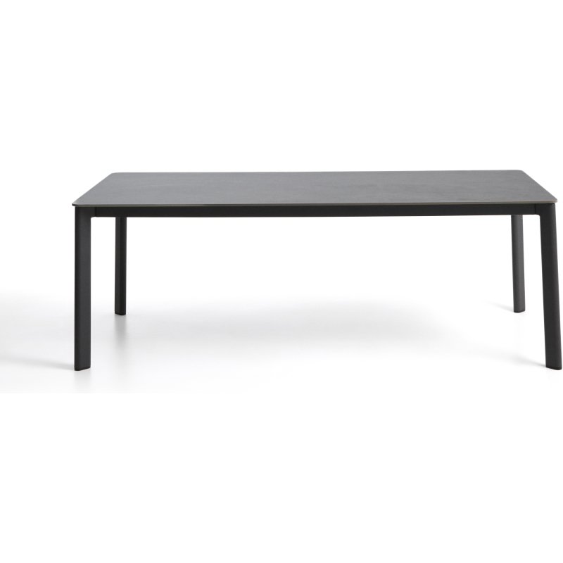 Table Anafi en pierre frittée et aluminium graphite 220 x 100 cm