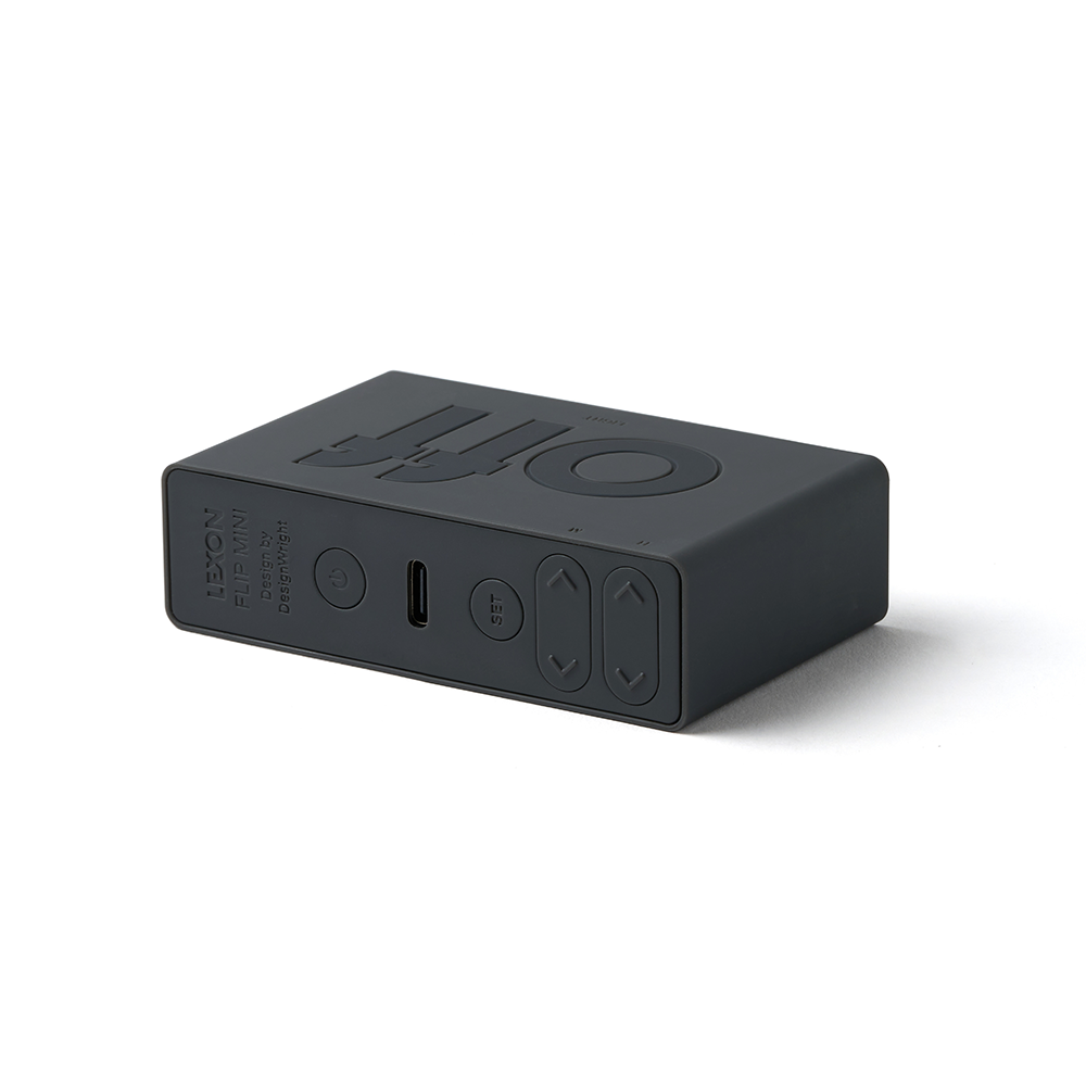 Flip Mini Digitaler Wecker Nachttisch Uhr mit LCD Display (LEX-LR158G3) - Anthrazit