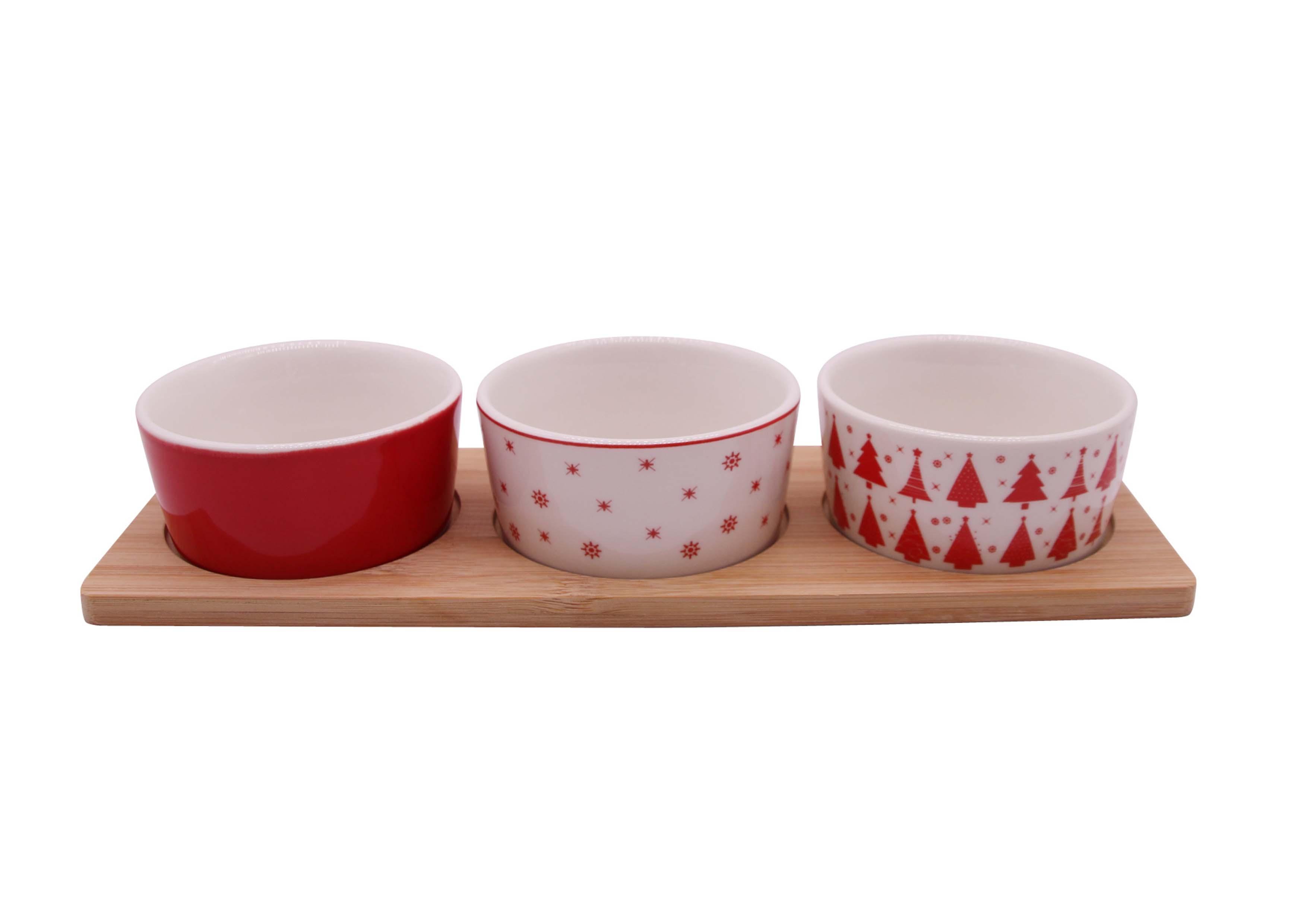 SET APERO NOEL 3 COUPES ET PLATEAU ROUGE