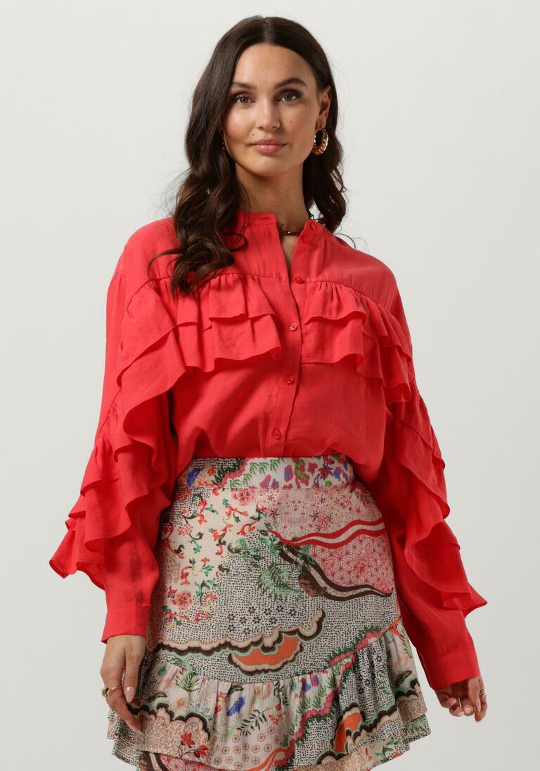 ALIX THE LABEL koraal alix the label blouse ladies woven light flow ruffle blouse