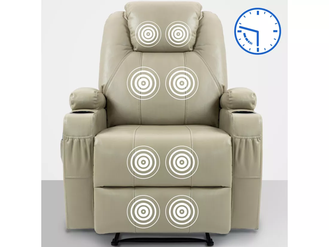 Fauteuil - Similicuir - Crème - Galena
