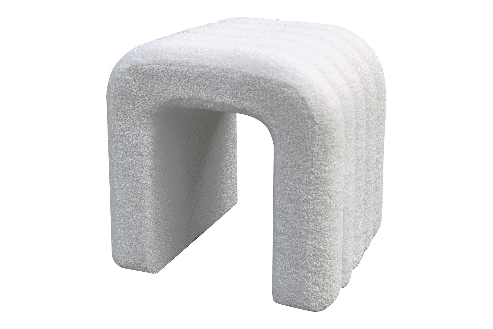 Bow puff H42cm i offwhite teddytekstil