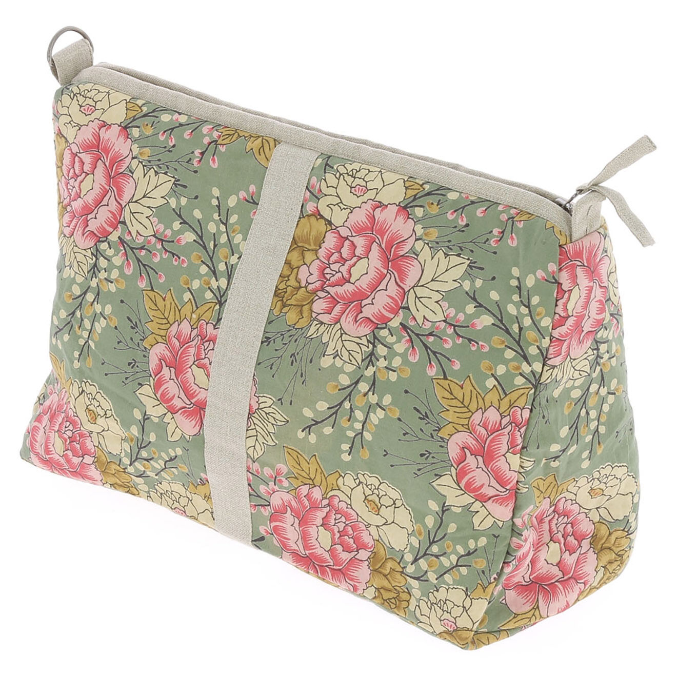 En Fil d'Indienne Trousse de toilette Bloom celadon - 34x22x15 cm