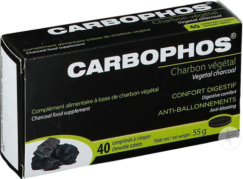 Cooper Carbophos Charbon Végétal Complément Alimentaire Anti-Ballonnements 40 Comprimés À Croquer