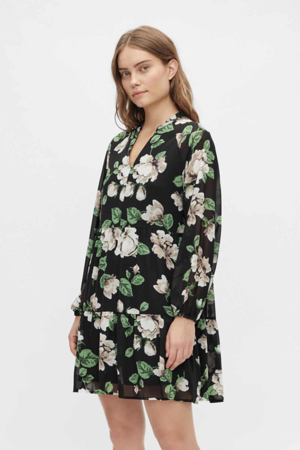 Vestido curto fluido - Preto