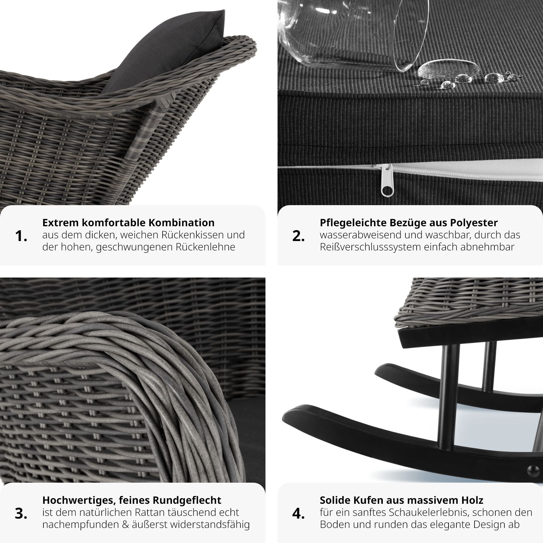 Rattan Schaukelstuhl Rovigo