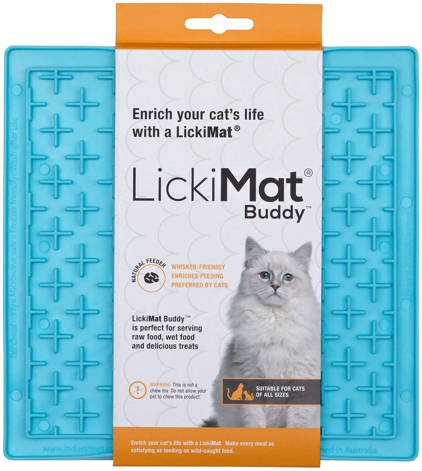 LICKIMAT - Slikkemåtte - Cat Buddy Light Blue 20X20Cm