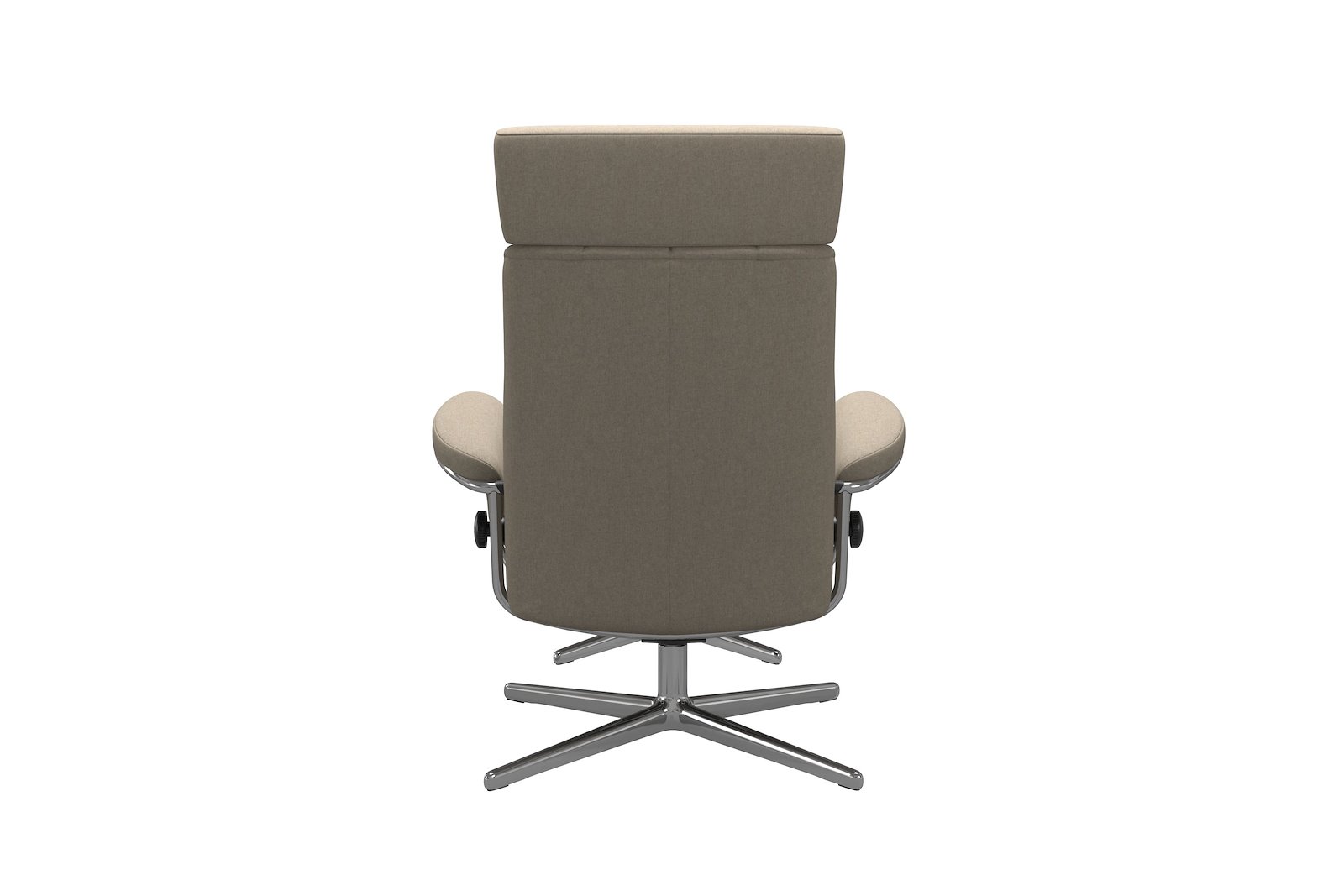 London lenestol m/krakk Tekstil Calido Light Beige - Cross - Chrome