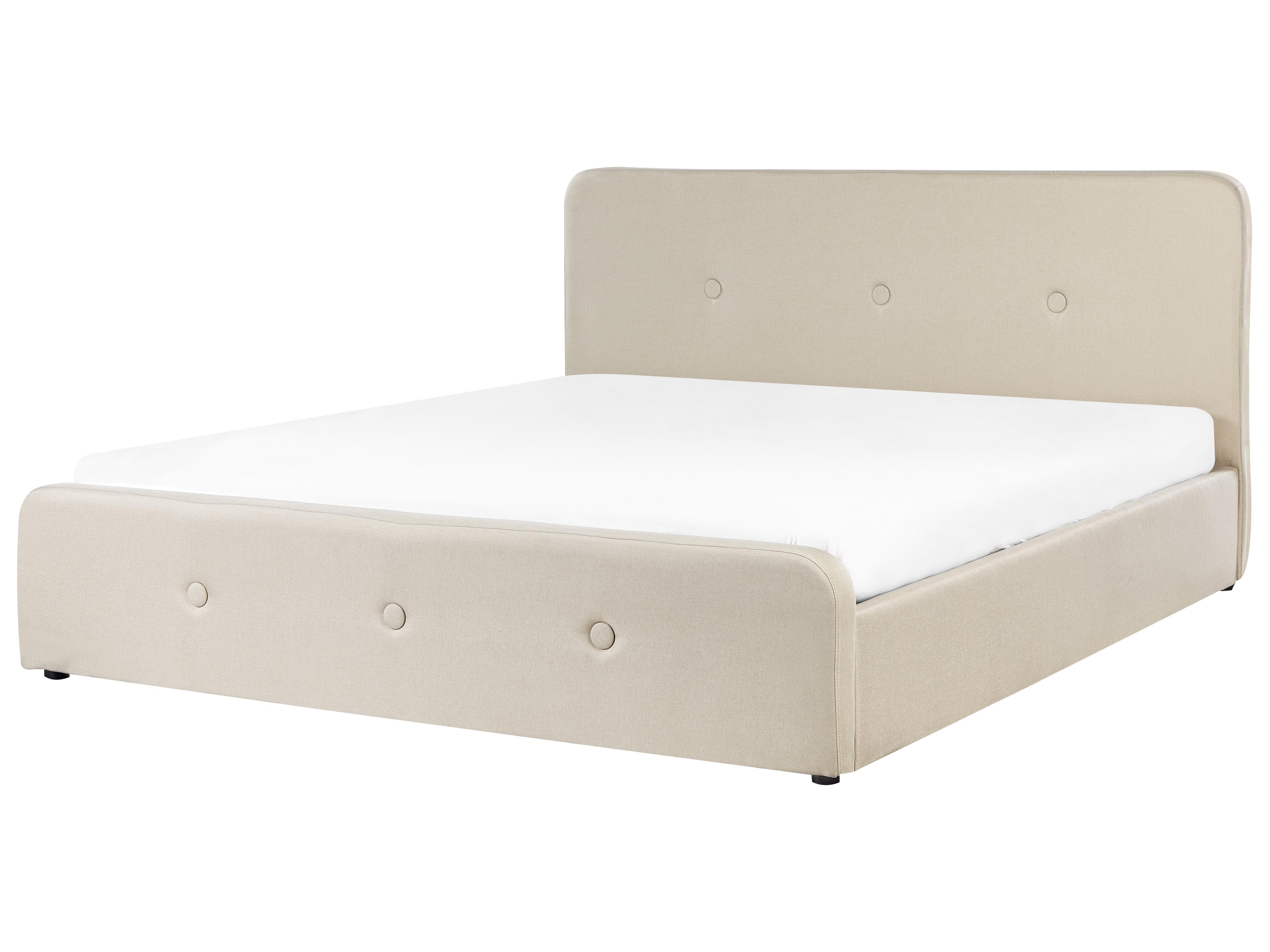 Bed met opbergruimte Kunstlinnen RENNES 180 x 200 cm Beige