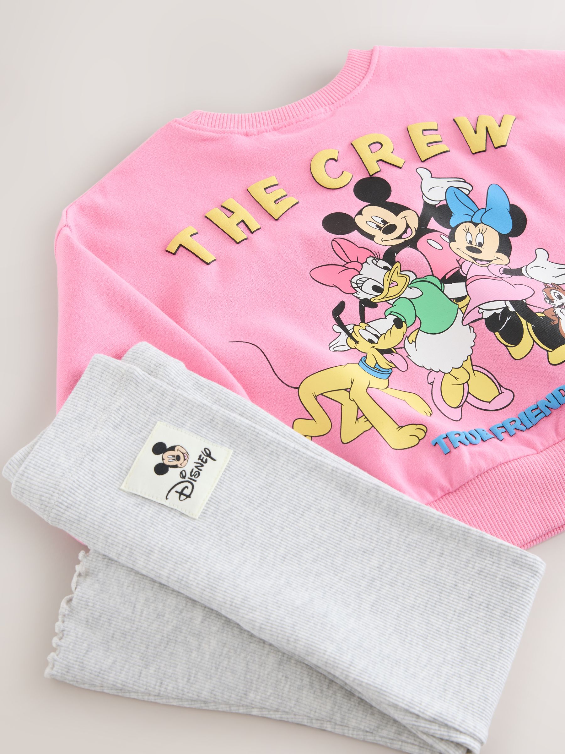 Roze - Disney Mickey Mouse and Friends set met lange mouwen top en uitlopende rok (3mnd-7jr)