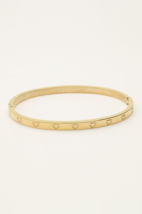Bangle met gegraveerde hartjes