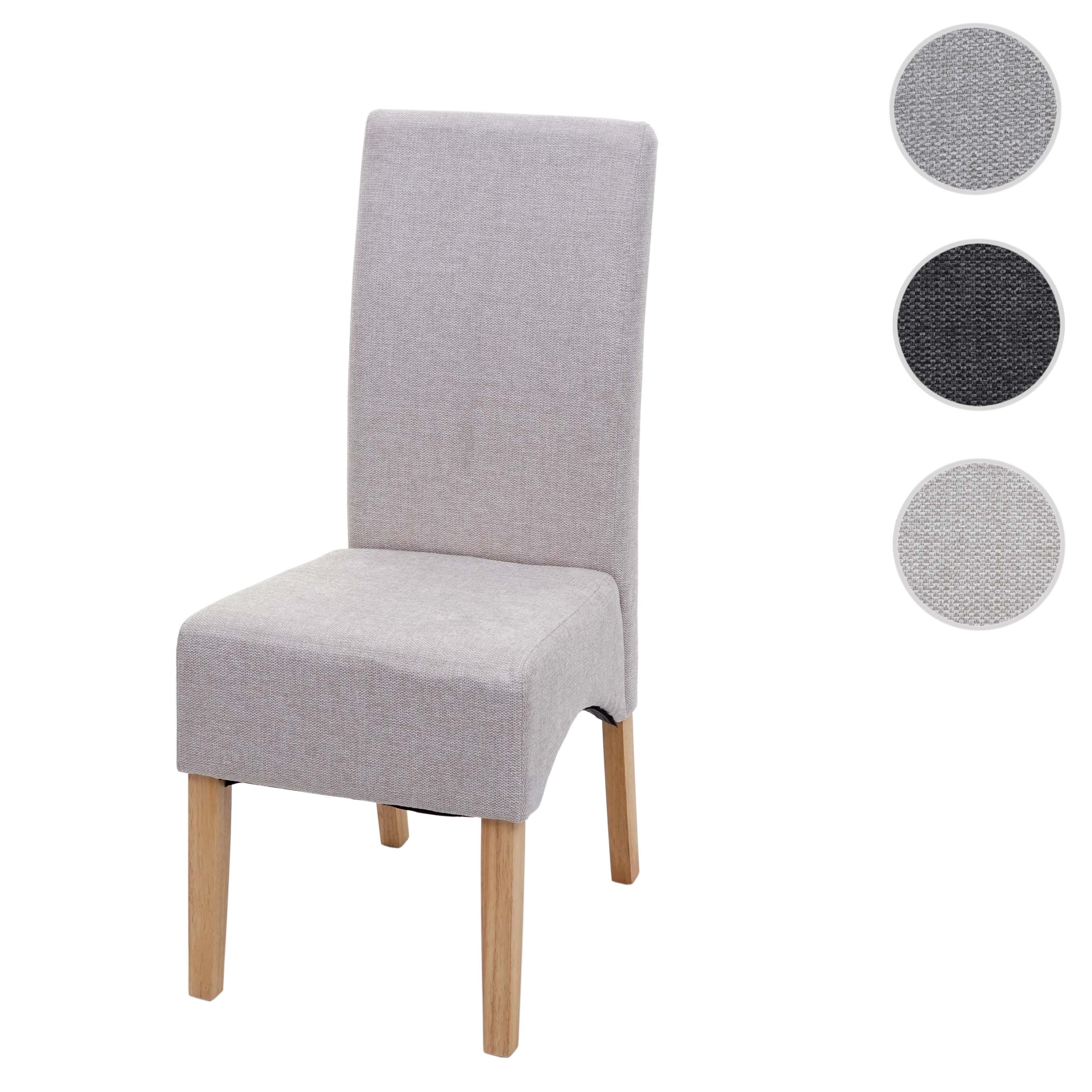 Esszimmerstuhl Crotone, Küchenstuhl Stuhl, Stoff/Textil MVG-zertifiziert ~ creme-beige, helle Beine
