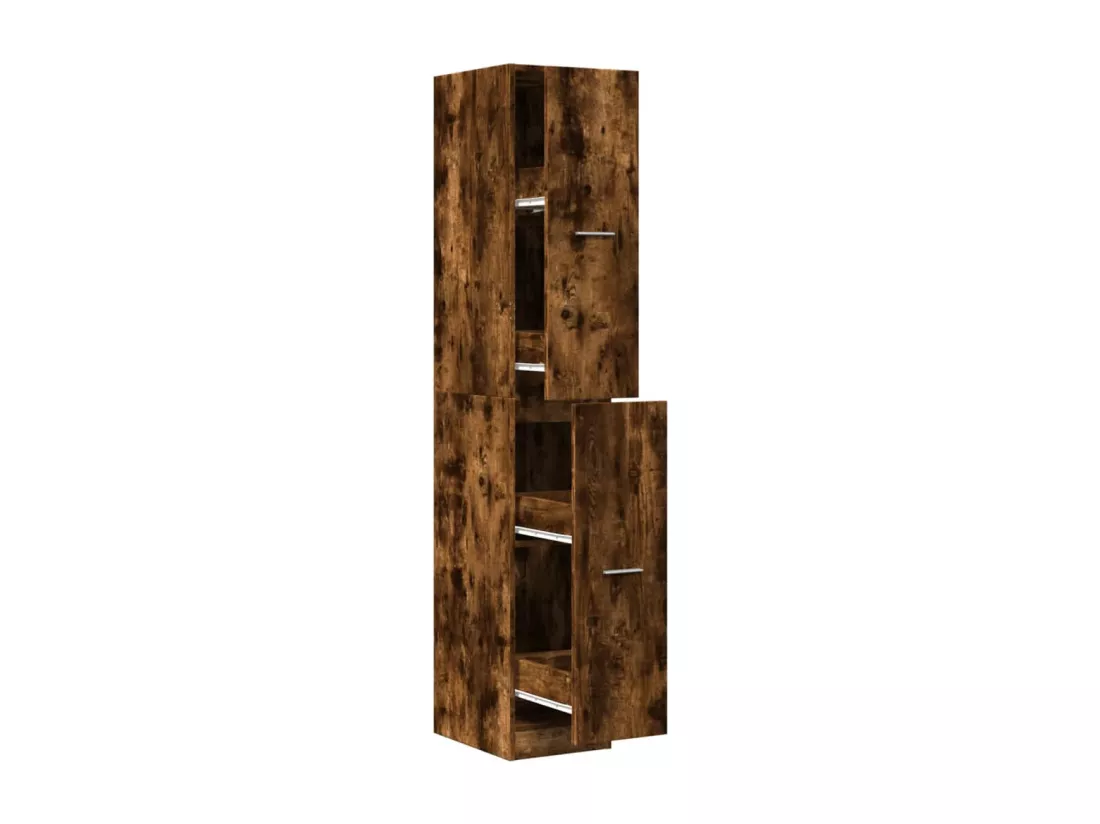 Armoire d'apothicaire chêne fumé 30x41x174,5 cm bois ingénierie