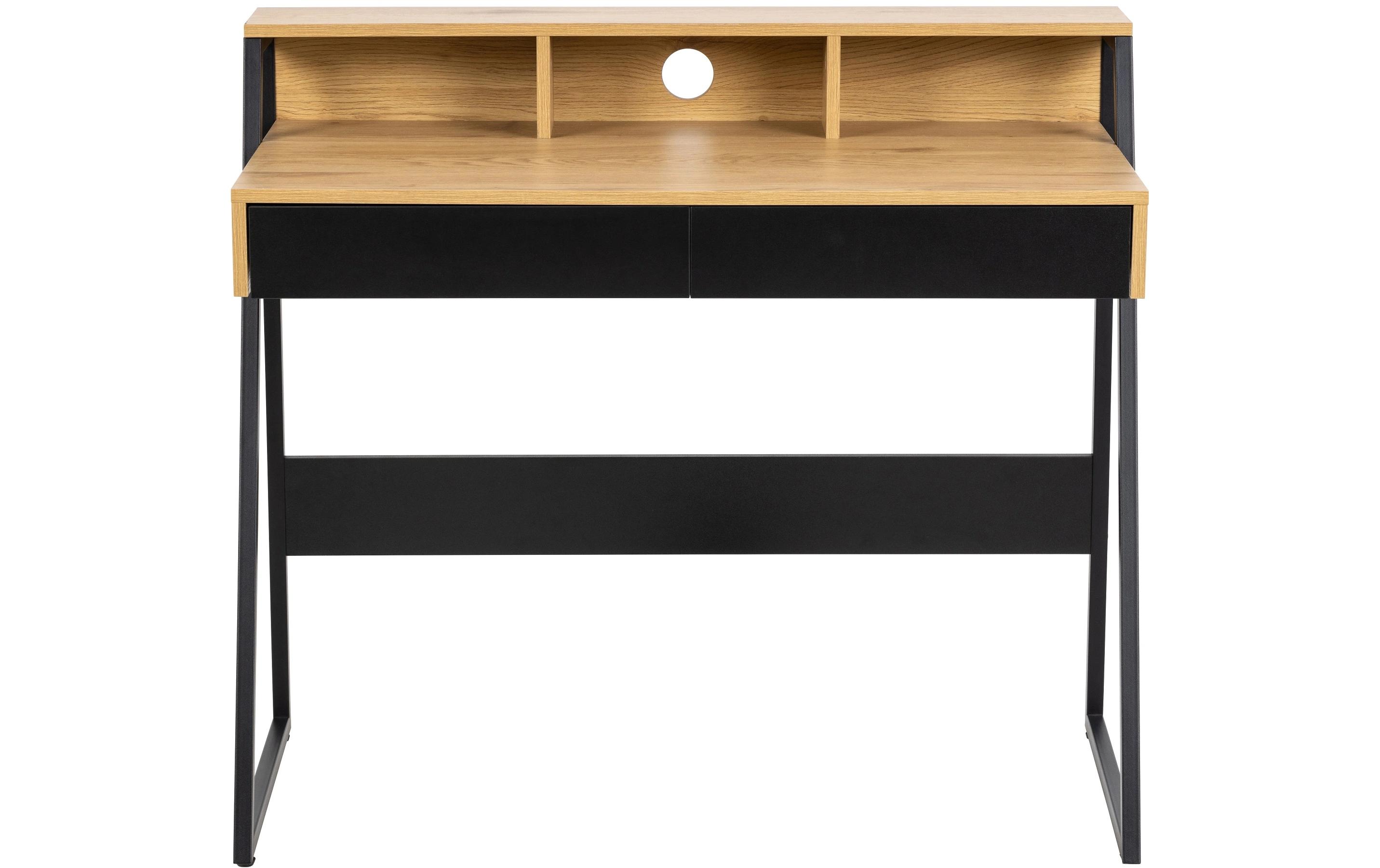 Tisch Reece, Wildeiche / Schwarz<br>Büroschreibtisch
