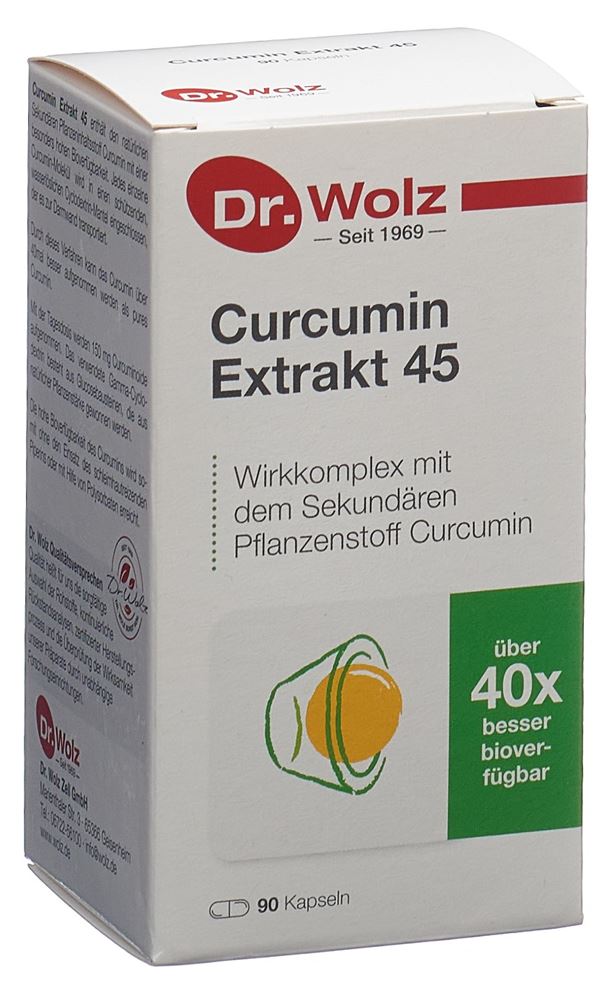 DR. WOLZ Curcumin Extrakt 45 Kaps Glasfl 90 Stk