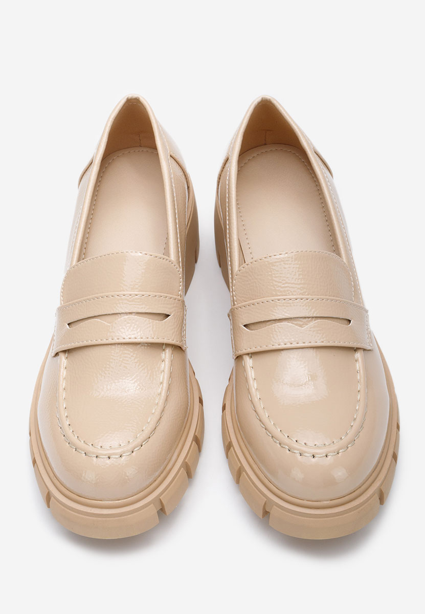 Mocassins pour femme vernis beige Falina