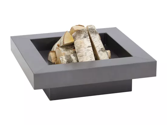 Brasero de jardin carré BACHACHE en acier-70 cm-Acier naturel---Acier naturel