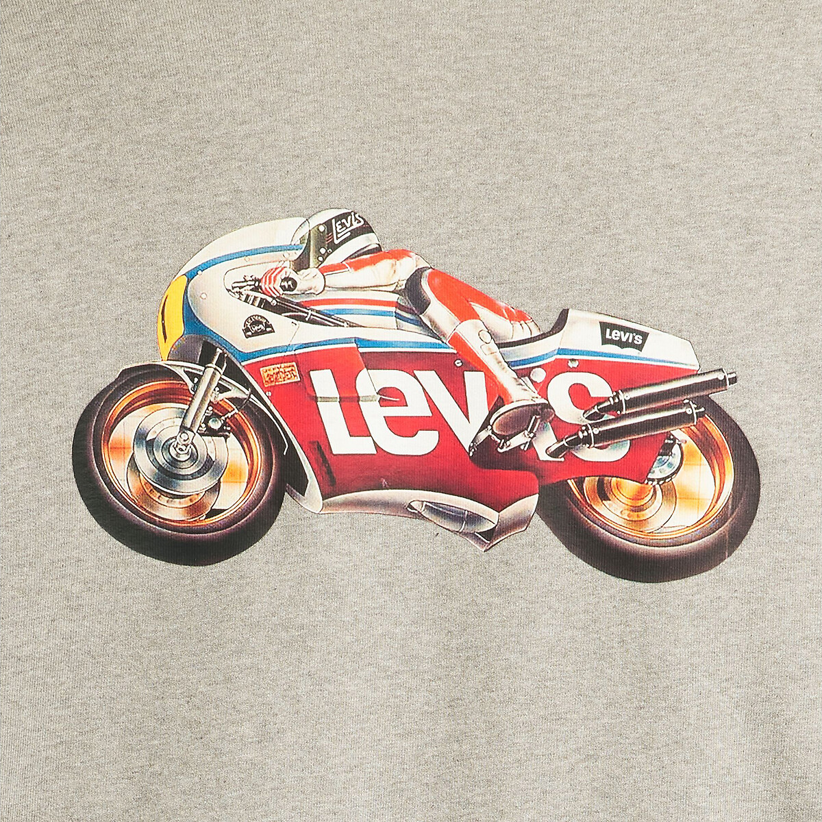 Suéter de gola redonda macio da Levi's com estampa de asa de morcego e detalhes de motocicleta.