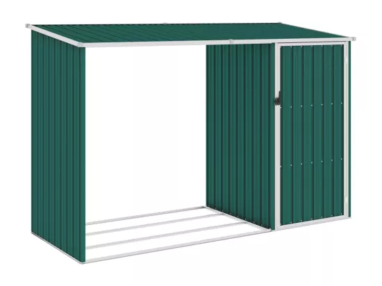 Abri à bois de jardin Vert 245x98x159 cm Acier galvanisé