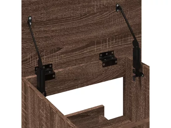 Pupitre et roues et tiroir chêne marron bois d'ingénierie
