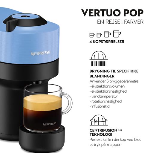 Nespresso Vertuo Pop Kaffemaskine, Pacific Blue