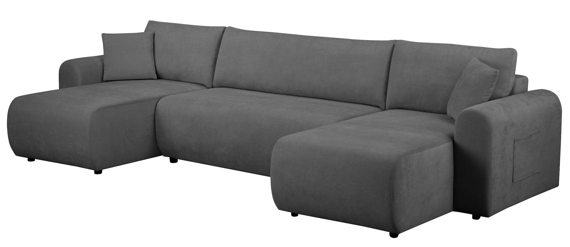 GOODproduct Wohnlandschaft »JONAA, 311 cm, U-Form, Schlafsofa, Boxspringfederung, Cord u. Struktur« 133/270cm, Bettkasten, Seitentaschen, Cord und Struktur