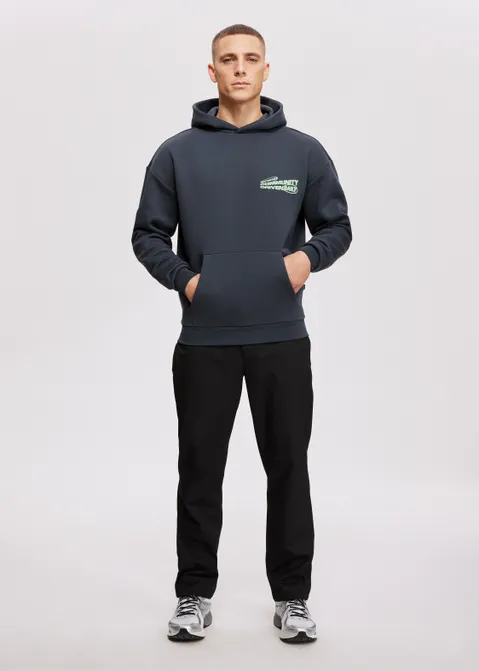 Hoodie met print community driven grijs (GRS.CHA)