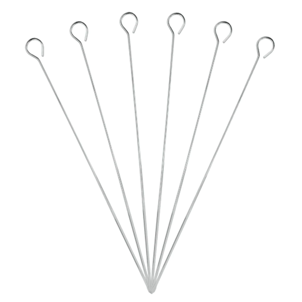 6 brochettes chromées 35 cm Metaltex