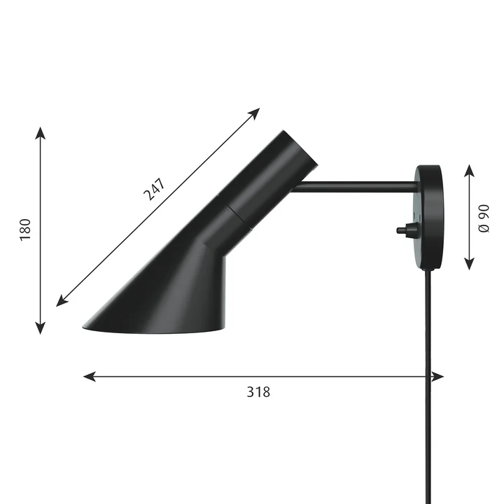 Louis Poulsen - AJ Wandleuchte Outdoor LED, schwarz