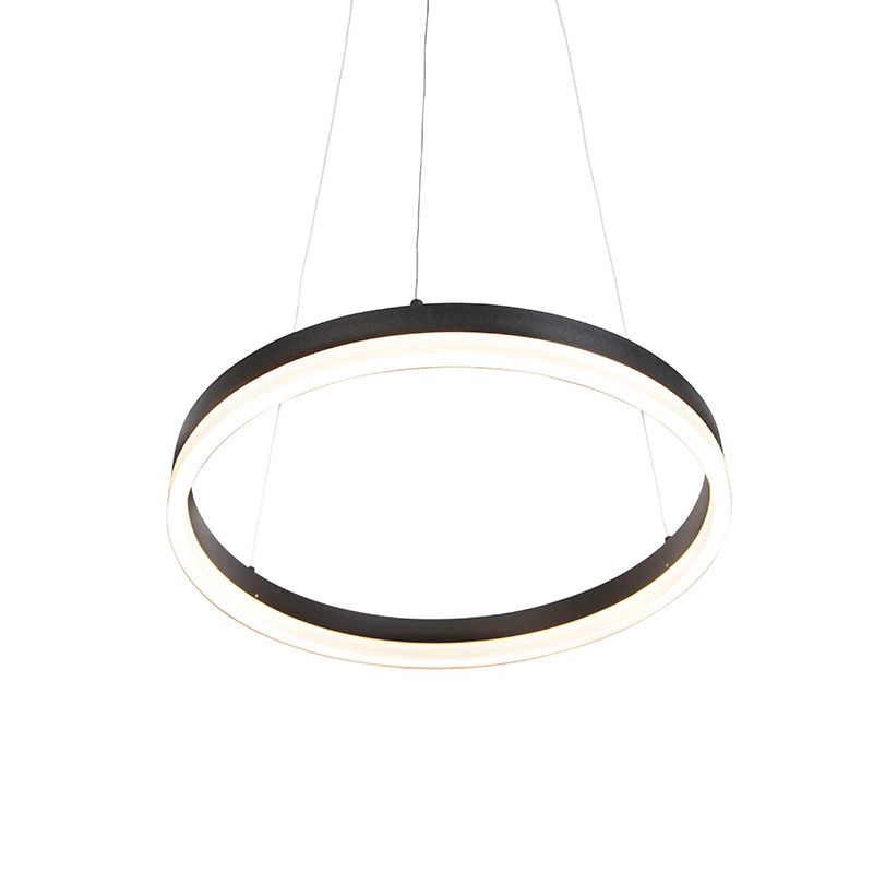 Design hanglamp zwart 40 cm incl. LED 3-staps dimbaar - Anello