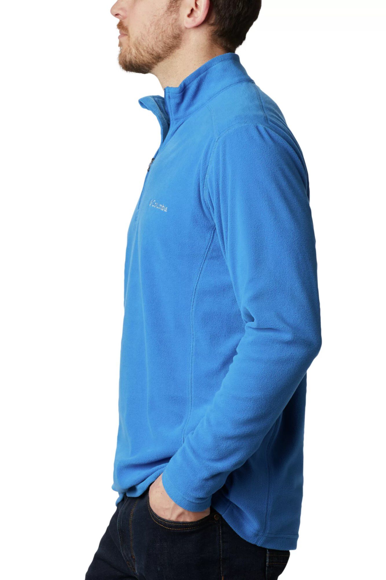 Jaqueta masculina Columbia Klamath Range™ II com meio zíper e forro - Azul Médio