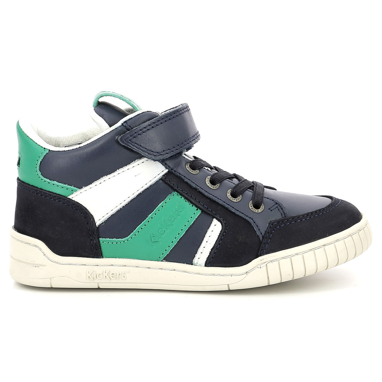 Kickers Baskets en Cuir Wincky Cdt marine/vert/bleu