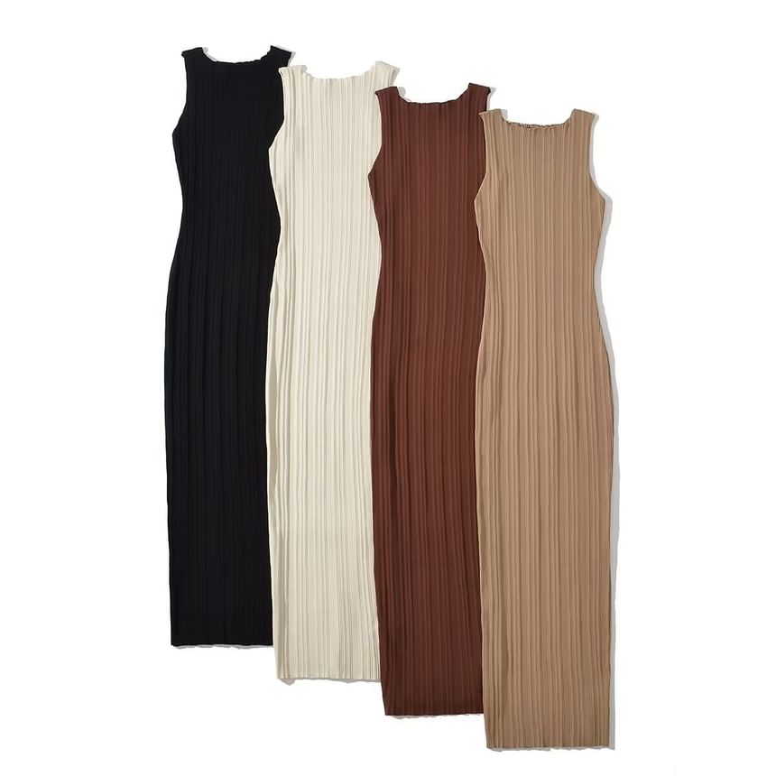 Sundine - Mouwloze geribbelde midi-jurk
