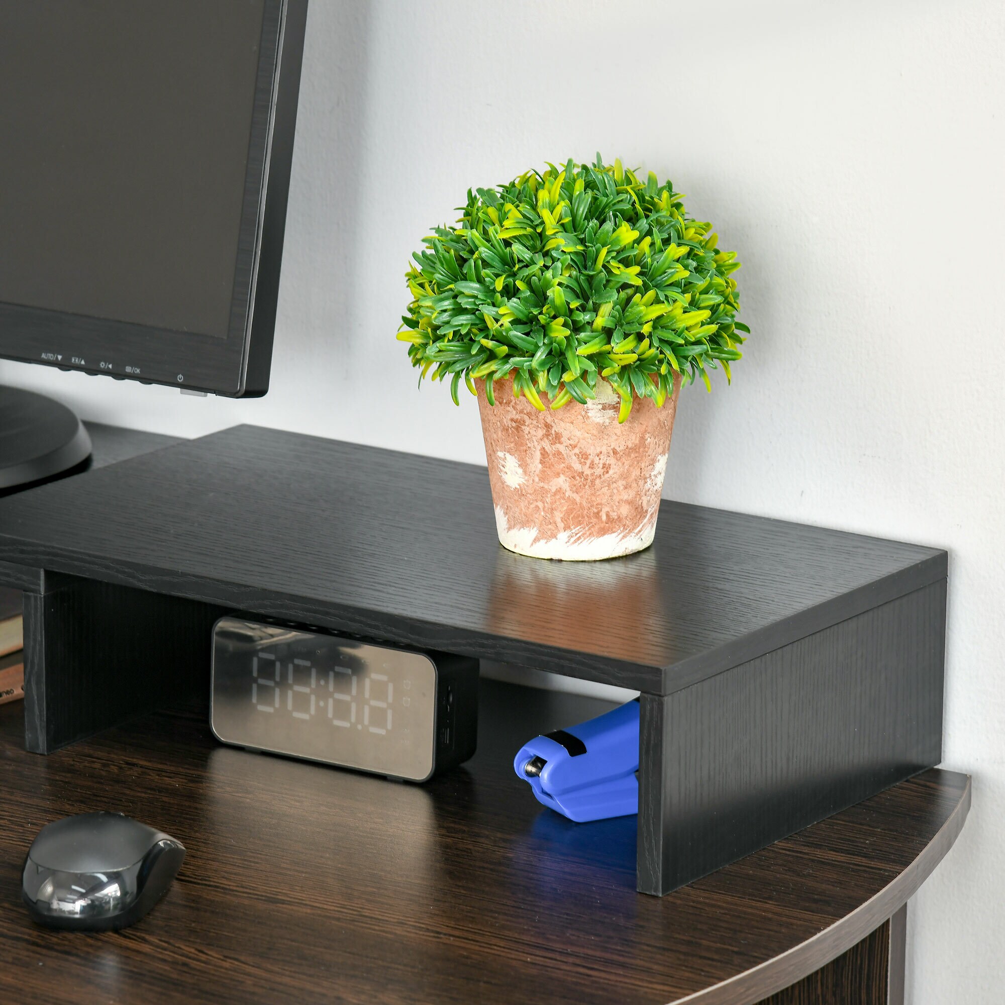 Vinsetto Monitorständer bestehend aus 3 Ablageflächen schwarz 117L x 23,5B x 10H cm