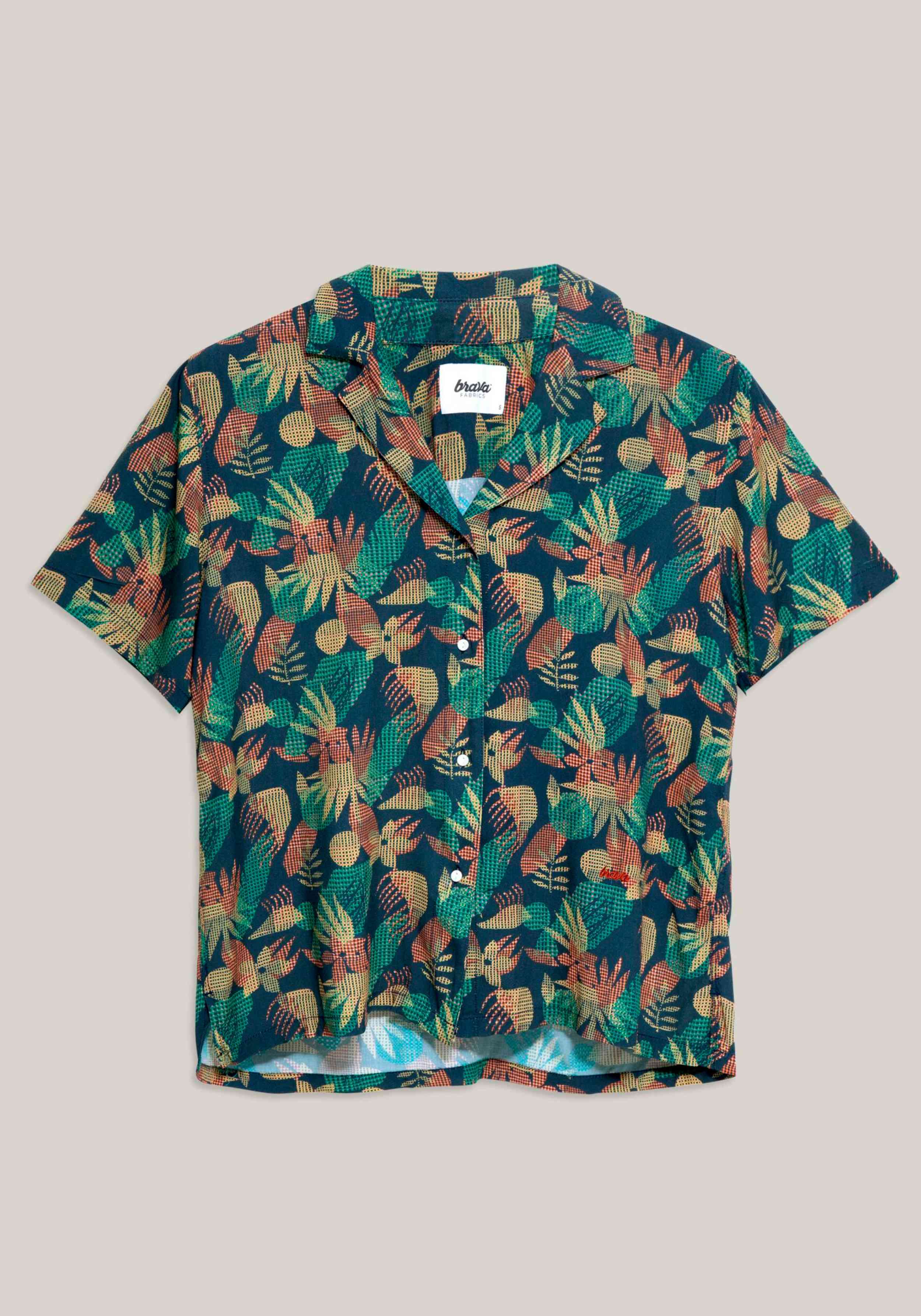 Brava Fabrics Bluse Flower Vichy Navy