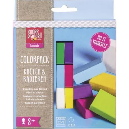 Knorr Prandell Colorpack Kneten & Radieren weiß, zitrone, pink, violett, hellblau, hellgrün