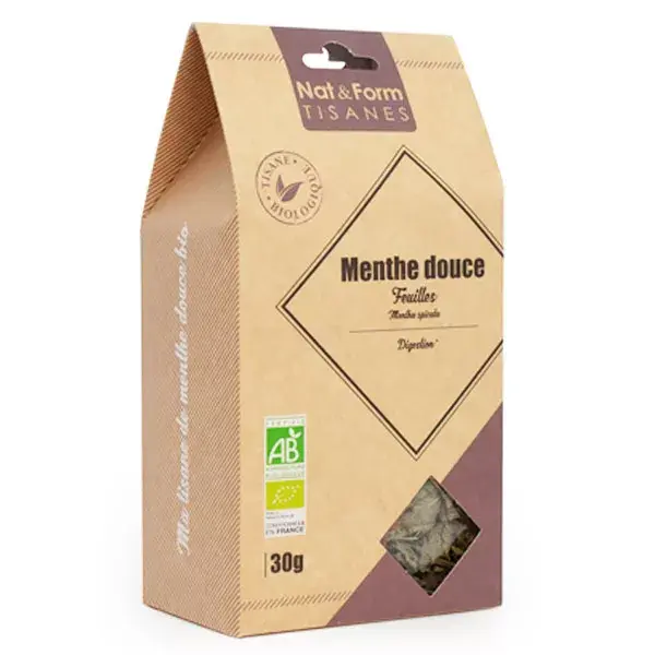 Chá de ervas orgânico de hortelã doce Nat & Form 30g