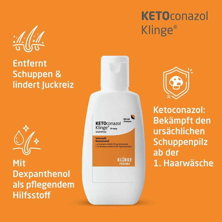 KETOconazol Klinge Shampoo 20 mg/g, 60 ml