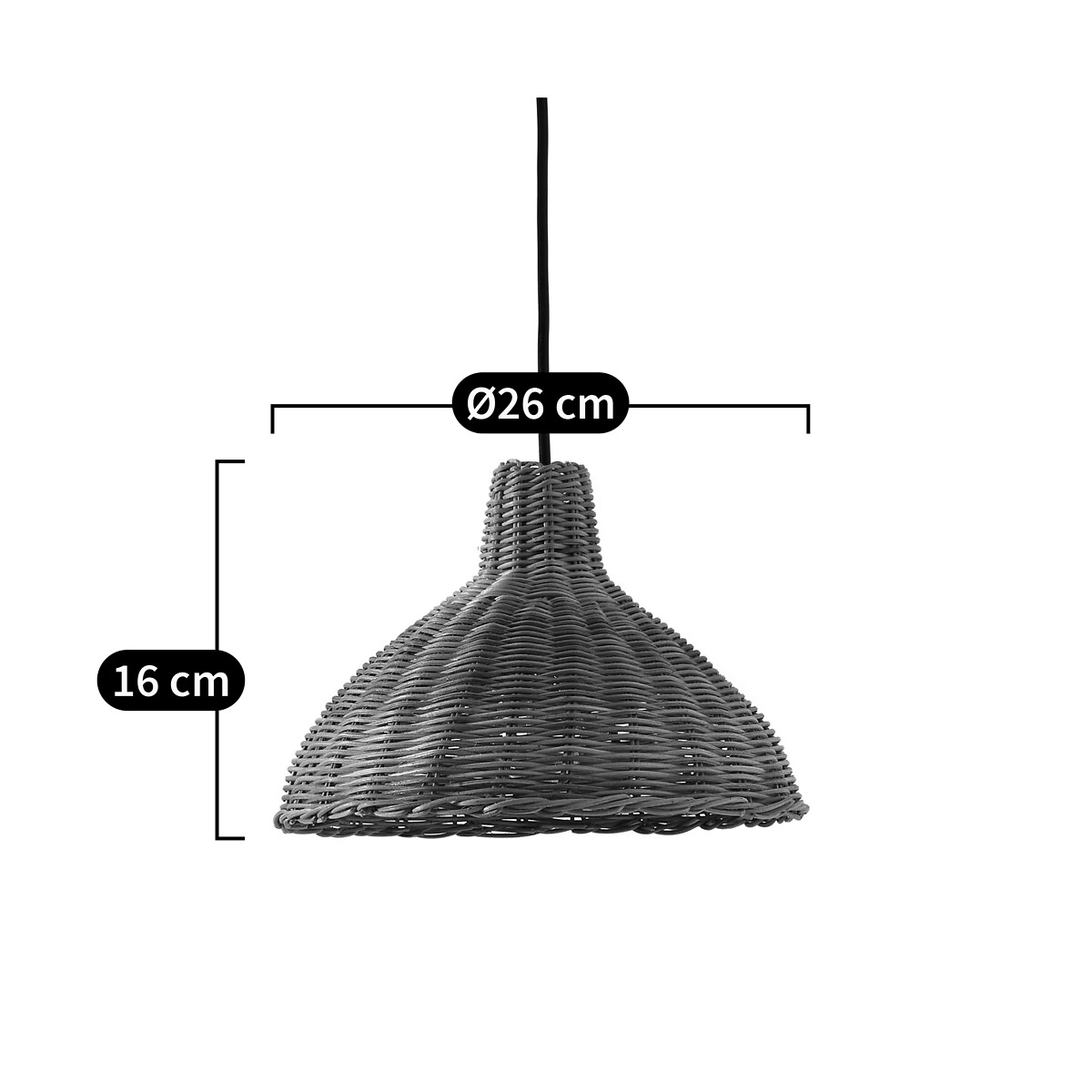 LA REDOUTE INTERIEURS<br>Candeeiro suspenso / candeeiro de mão em rattan Ø26 cm, Alaya