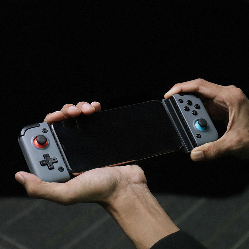 X2 Universal Bluetooth Gamepad Joystick Gaming Controller für Smartphones mit einer Grösse von 100-173mm (iOS / Android) - Grau