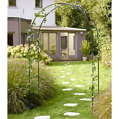 Arche double Blooma Tara en métal coloris noir L.140 x l.40 x H.240 cm