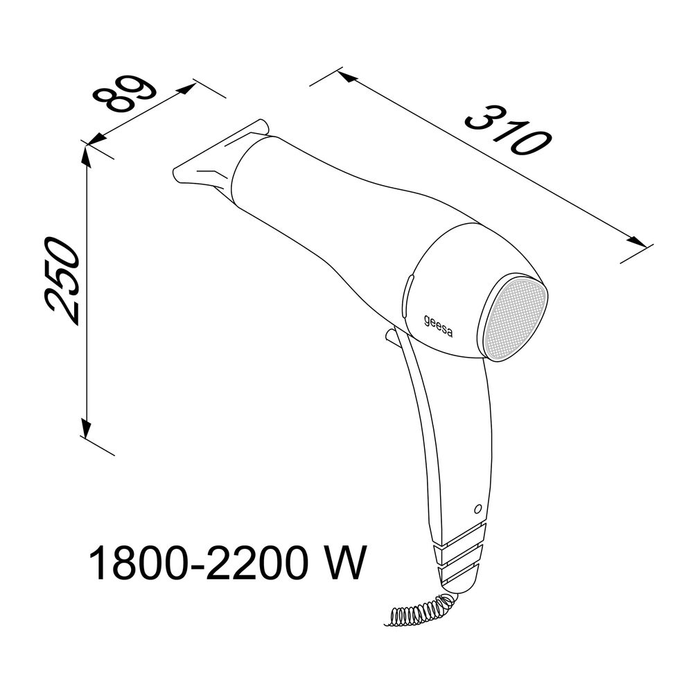 Geesa Haardroger 1800-2200 W zwart