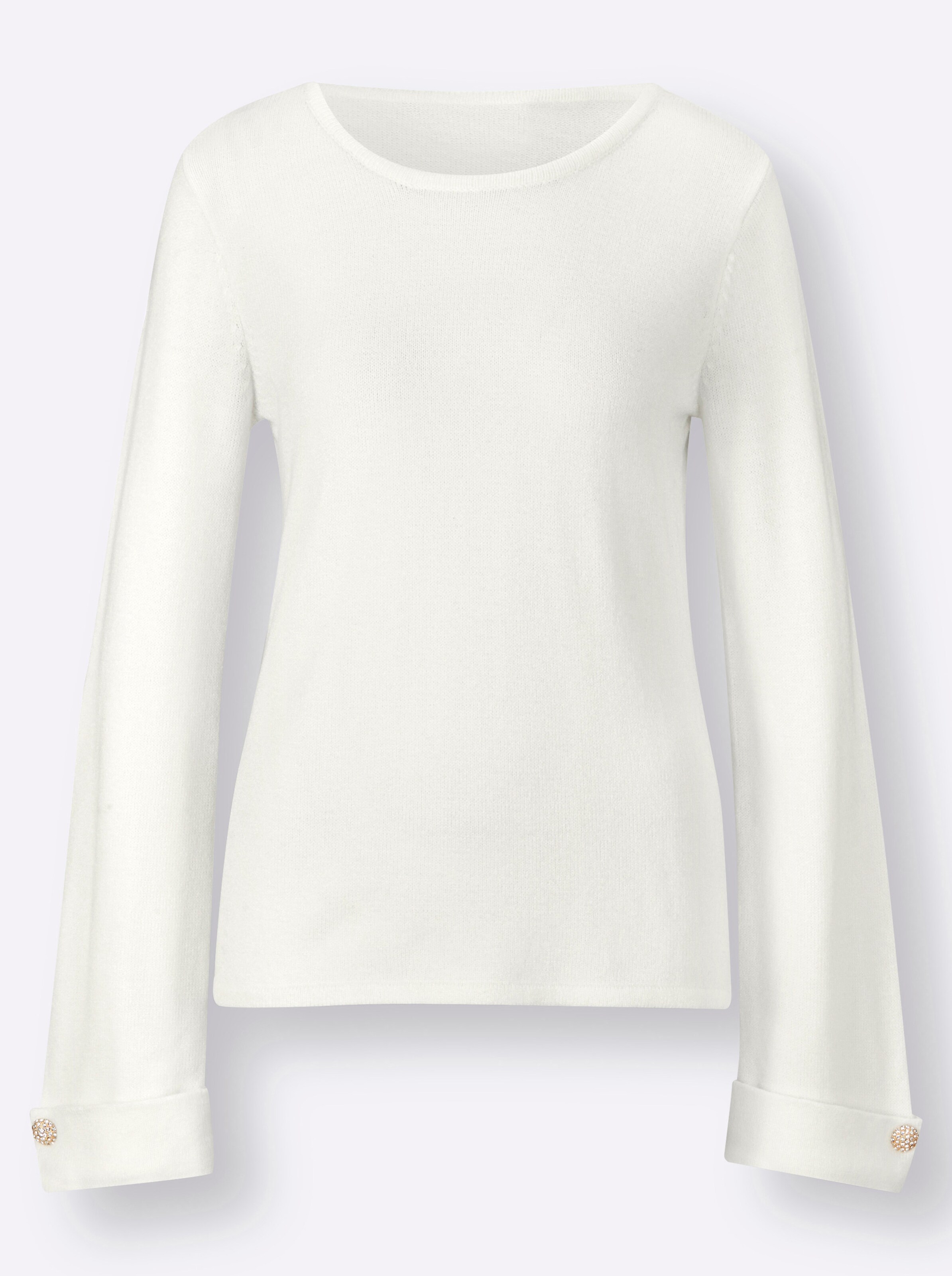 Langarm-Pullover in ecru