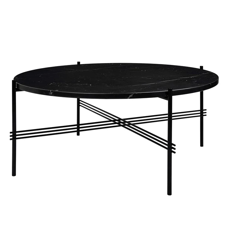 Gubi - TS Couchtisch Ø 80 cm, schwarz / Marmor schwarz