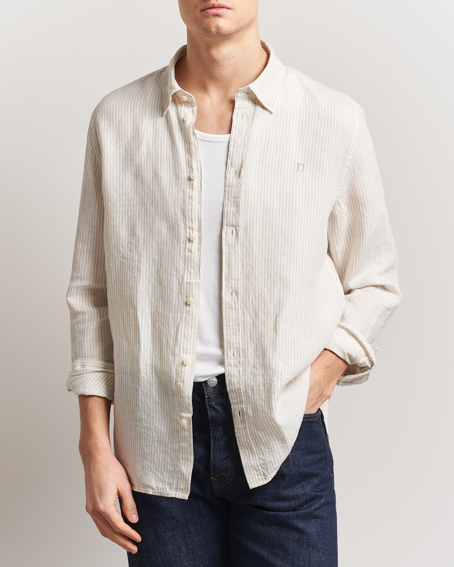 Les Deux Kristian Linen Shirt Ivory/Walnut